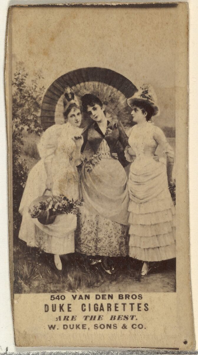 Card Number 540, Van Den Bros., from the Actors and Actresses series (N145-7) issued by Duke Sons & Co. to promote Duke Cigarettes, Issued by W. Duke, Sons &amp; Co. (New York and Durham, N.C.), Albumen photograph 