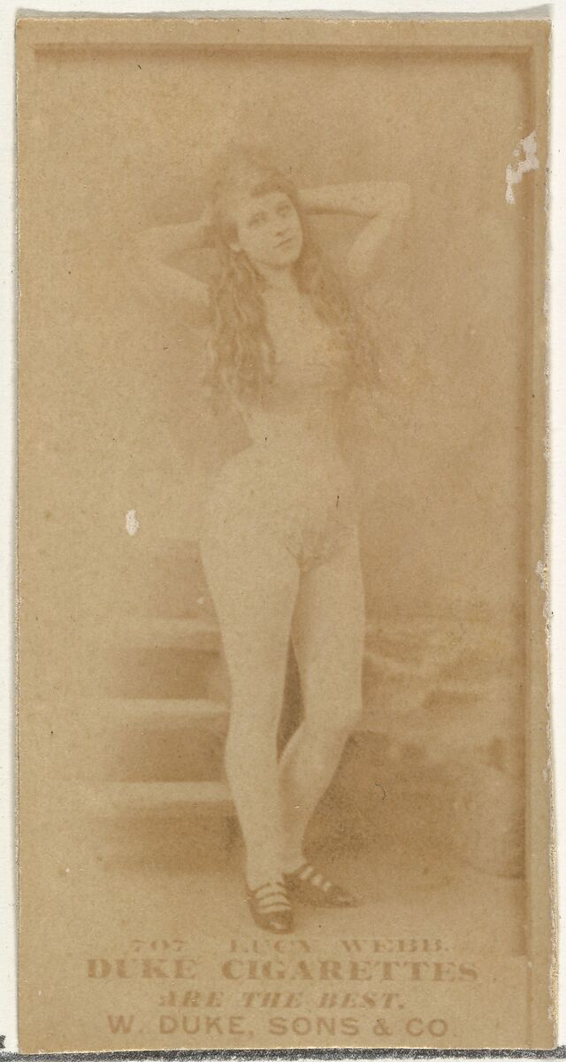 Card Number 707, Lucy Webb, from the Actors and Actresses series (N145-7) issued by Duke Sons & Co. to promote Duke Cigarettes, Issued by W. Duke, Sons &amp; Co. (New York and Durham, N.C.), Albumen photograph 