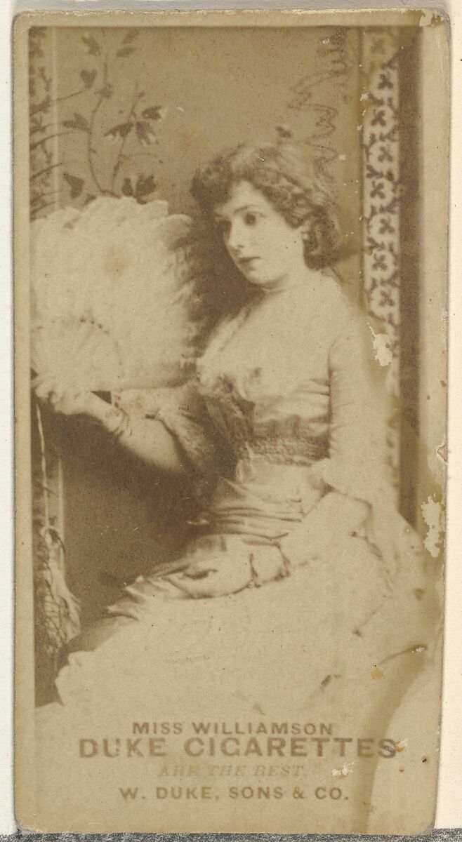 Miss Williamson, from the Actors and Actresses series (N145-7) issued by Duke Sons & Co. to promote Duke Cigarettes, Issued by W. Duke, Sons &amp; Co. (New York and Durham, N.C.), Albumen photograph 