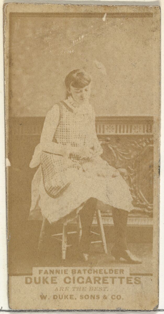 Fannie Batchelder, from the Actors and Actresses series (N145-7) issued by Duke Sons & Co. to promote Duke Cigarettes, Issued by W. Duke, Sons &amp; Co. (New York and Durham, N.C.), Albumen photograph 