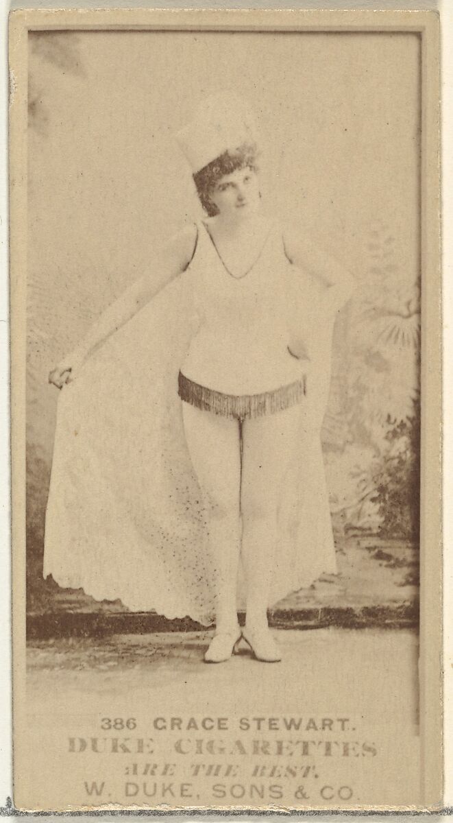 Card Number 386, Grace Stewart, from the Actors and Actresses series (N145-7) issued by Duke Sons & Co. to promote Duke Cigarettes, Issued by W. Duke, Sons &amp; Co. (New York and Durham, N.C.), Albumen photograph 