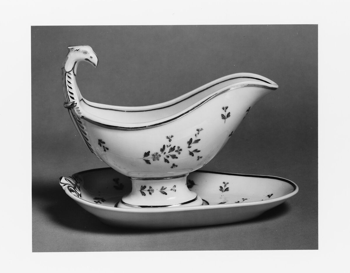 Sauceboat Plate, Porcelain, French