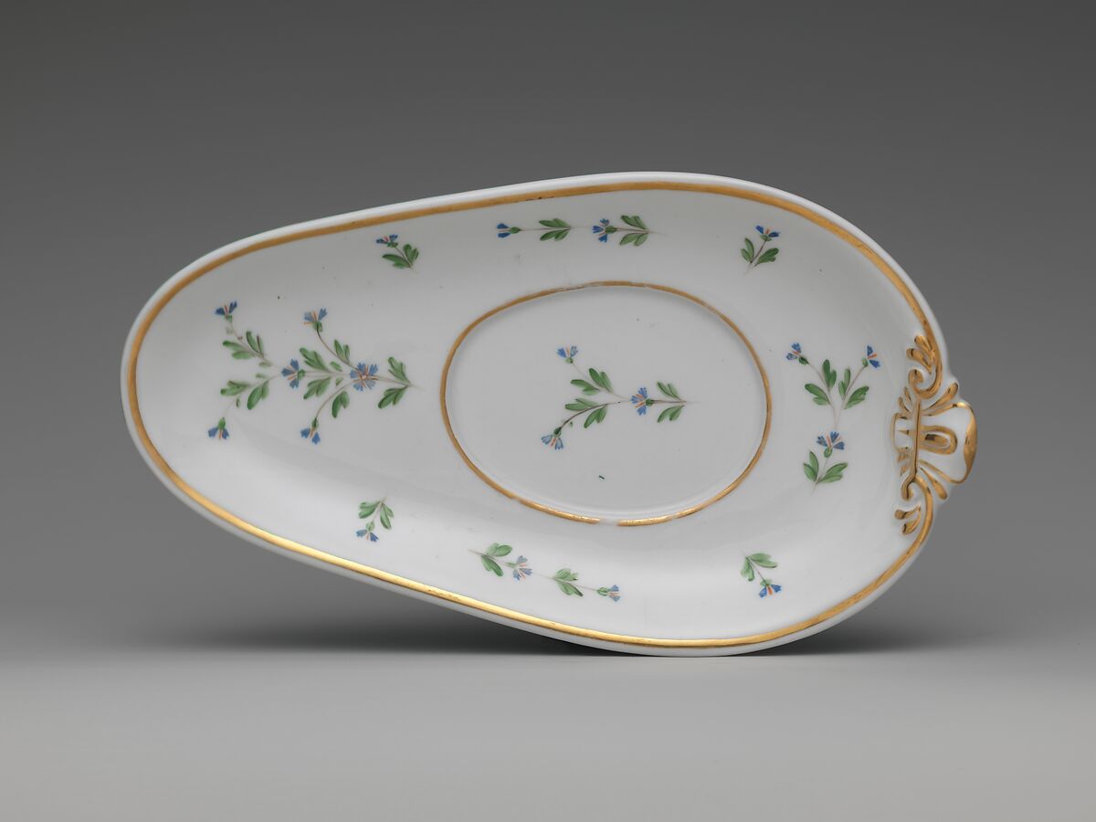 Sauceboat Plate, Porcelain, French 