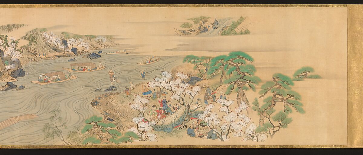 Scenes of the Four Seasons in Kyoto, Genki (Komai Ki) (Japanese, 1747–1797), Handscroll; ink and color on silk, Japan