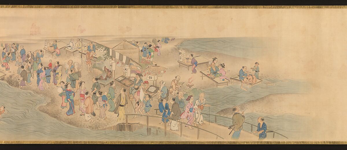 Scenes of the Four Seasons in Kyoto, Genki (Komai Ki) (Japanese, 1747–1797), Handscroll; ink and color on silk, Japan