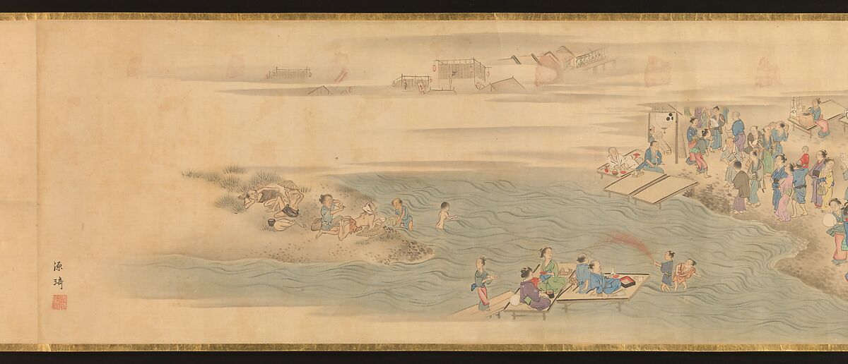 Scenes of the Four Seasons in Kyoto, Genki (Komai Ki) (Japanese, 1747–1797), Handscroll; ink and color on silk, Japan