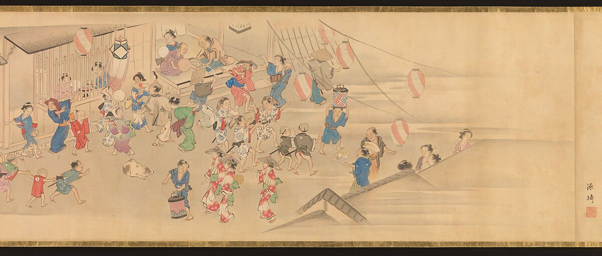 Scenes of the Four Seasons in Kyoto, Genki (Komai Ki) (Japanese, 1747–1797), Handscroll; ink and color on silk, Japan