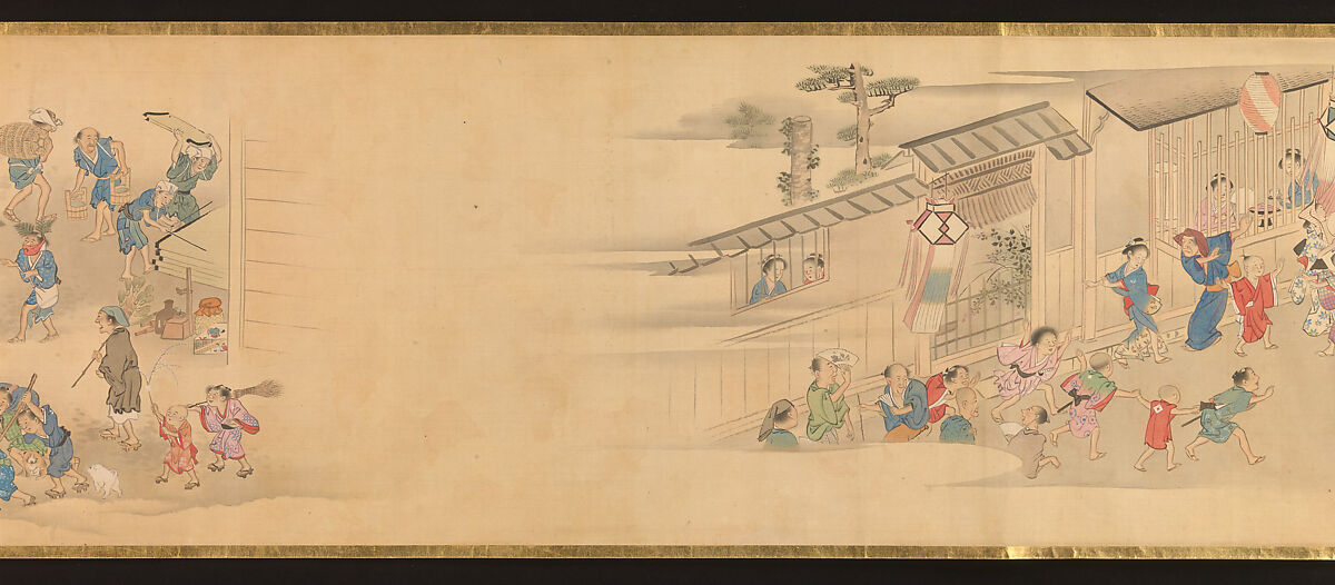 Scenes of the Four Seasons in Kyoto, Genki (Komai Ki) (Japanese, 1747–1797), Handscroll; ink and color on silk, Japan