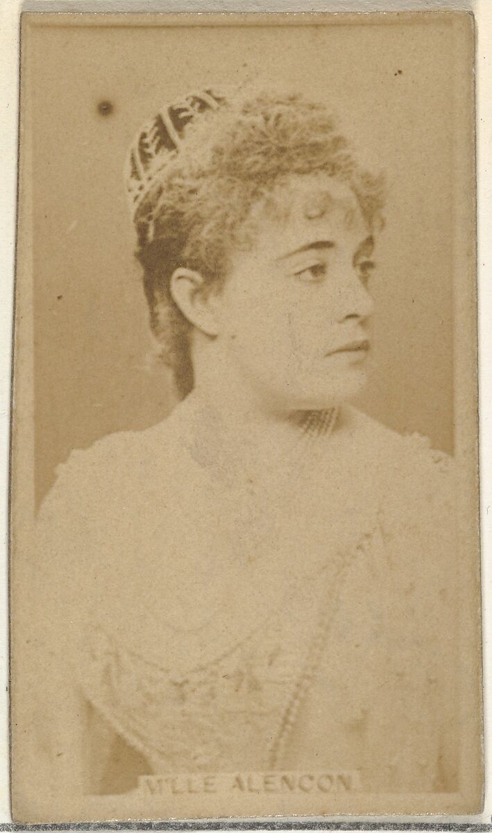 M'lle Alencon, from the Actors and Actresses series (N145-8) issued by Duke Sons & Co. to promote Duke Cigarettes, Issued by W. Duke, Sons &amp; Co. (New York and Durham, N.C.), Albumen photograph 