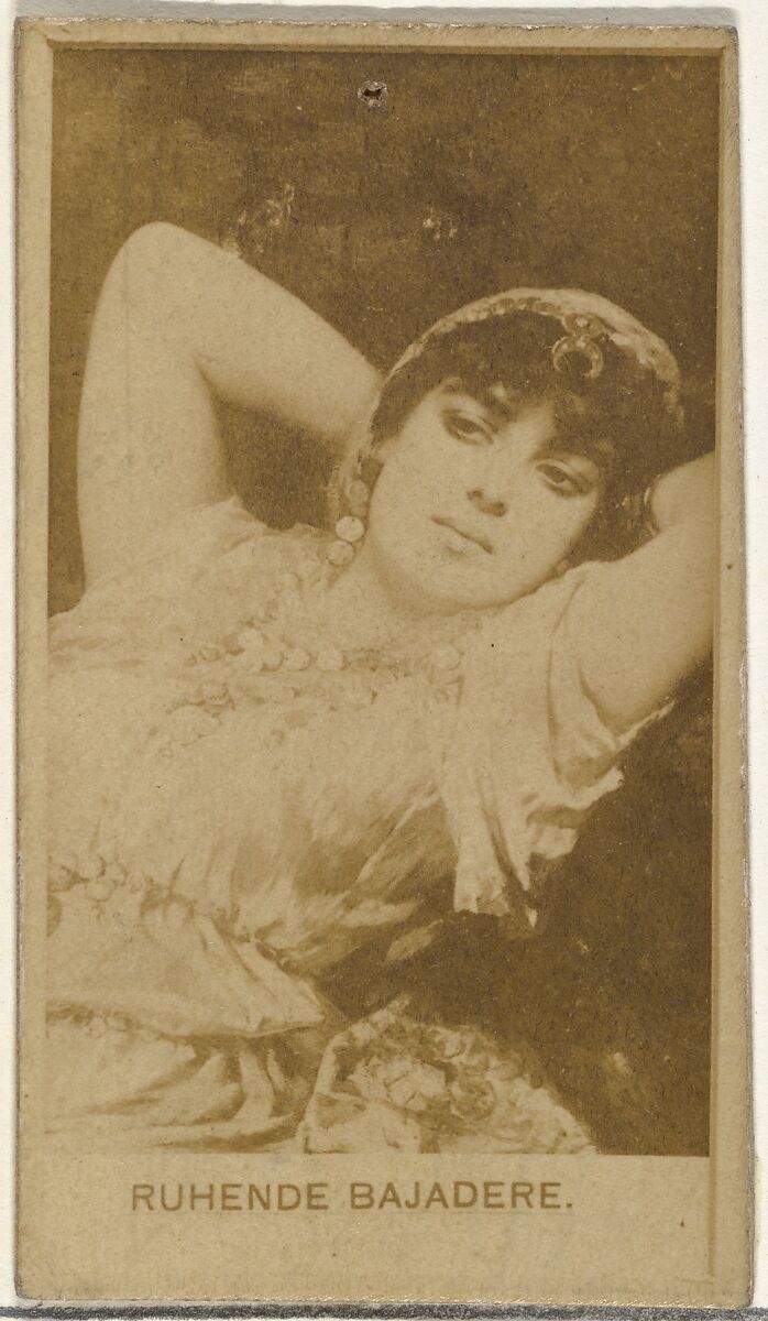 Ruhende Bajadere, from the Actors and Actresses series (N145-8) issued by Duke Sons & Co. to promote Duke Cigarettes, Issued by W. Duke, Sons &amp; Co. (New York and Durham, N.C.), Albumen photograph