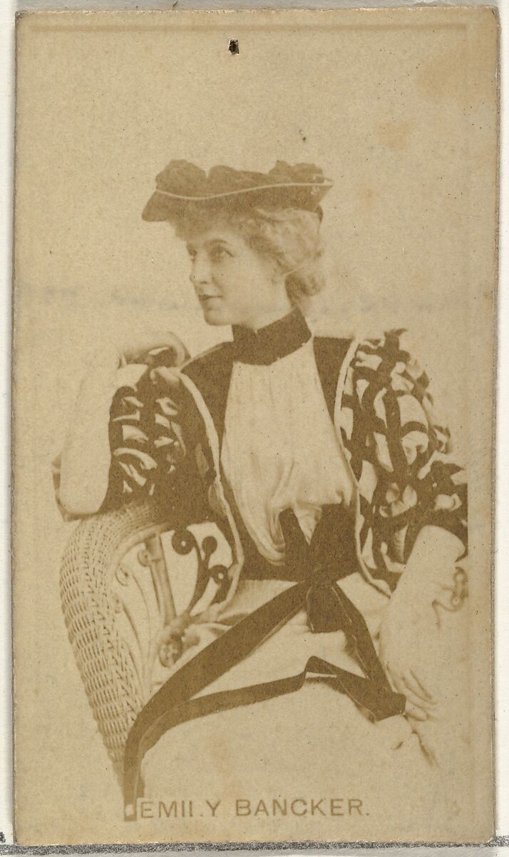 Emily Bancker, from the Actors and Actresses series (N145-8) issued by Duke Sons & Co. to promote Duke Cigarettes, Issued by W. Duke, Sons &amp; Co. (New York and Durham, N.C.), Albumen photograph 
