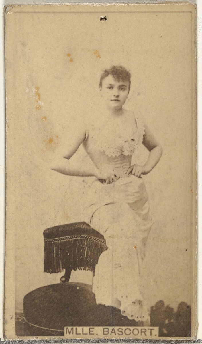 Mlle. Bascort, from the Actors and Actresses series (N145-8) issued by Duke Sons & Co. to promote Duke Cigarettes, Issued by W. Duke, Sons &amp; Co. (New York and Durham, N.C.), Albumen photograph 