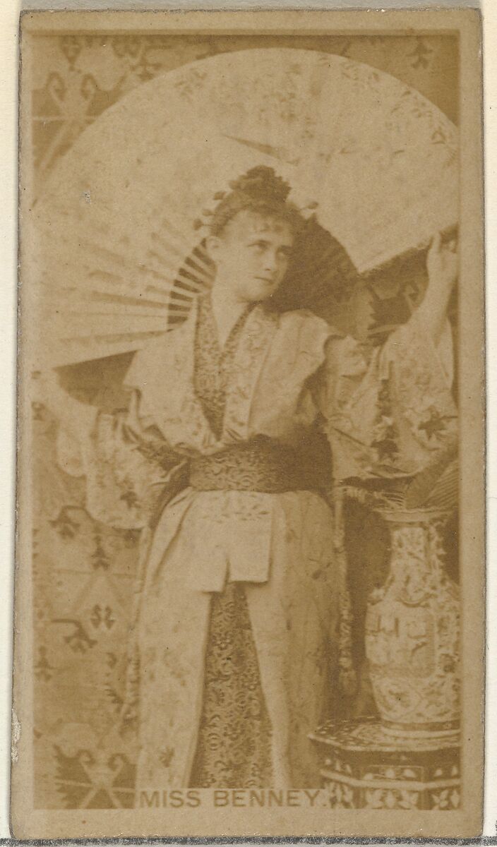 Miss Benney, from the Actors and Actresses series (N145-8) issued by Duke Sons & Co. to promote Duke Cigarettes, Issued by W. Duke, Sons &amp; Co. (New York and Durham, N.C.), Albumen photograph
