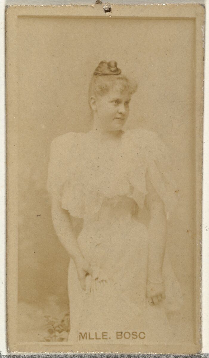 Mlle. Bosc, from the Actors and Actresses series (N145-8) issued by Duke Sons & Co. to promote Duke Cigarettes, Issued by W. Duke, Sons &amp; Co. (New York and Durham, N.C.), Albumen photograph 