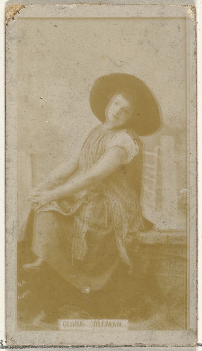 Clara Coleman, from the Actors and Actresses series (N145-8) issued by Duke Sons & Co. to promote Duke Cigarettes, Issued by W. Duke, Sons &amp; Co. (New York and Durham, N.C.), Albumen photograph 