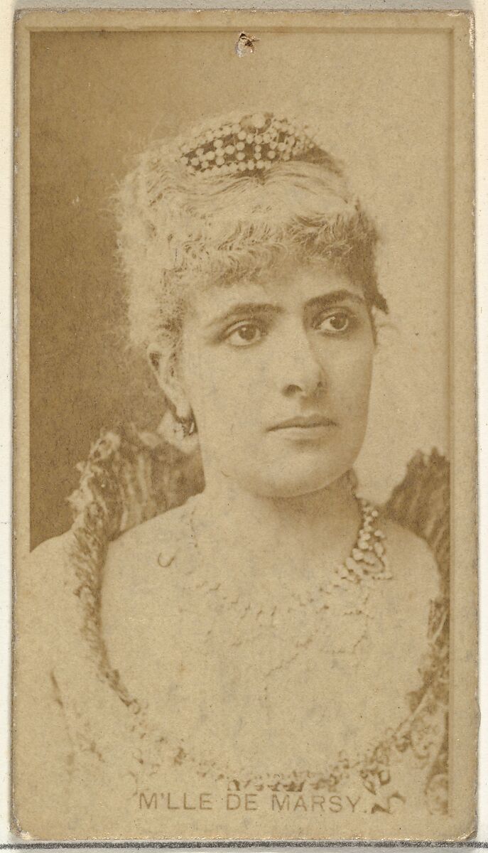 M'lle De Marsy, from the Actors and Actresses series (N145-8) issued by Duke Sons & Co. to promote Duke Cigarettes, Issued by W. Duke, Sons &amp; Co. (New York and Durham, N.C.), Albumen photograph 