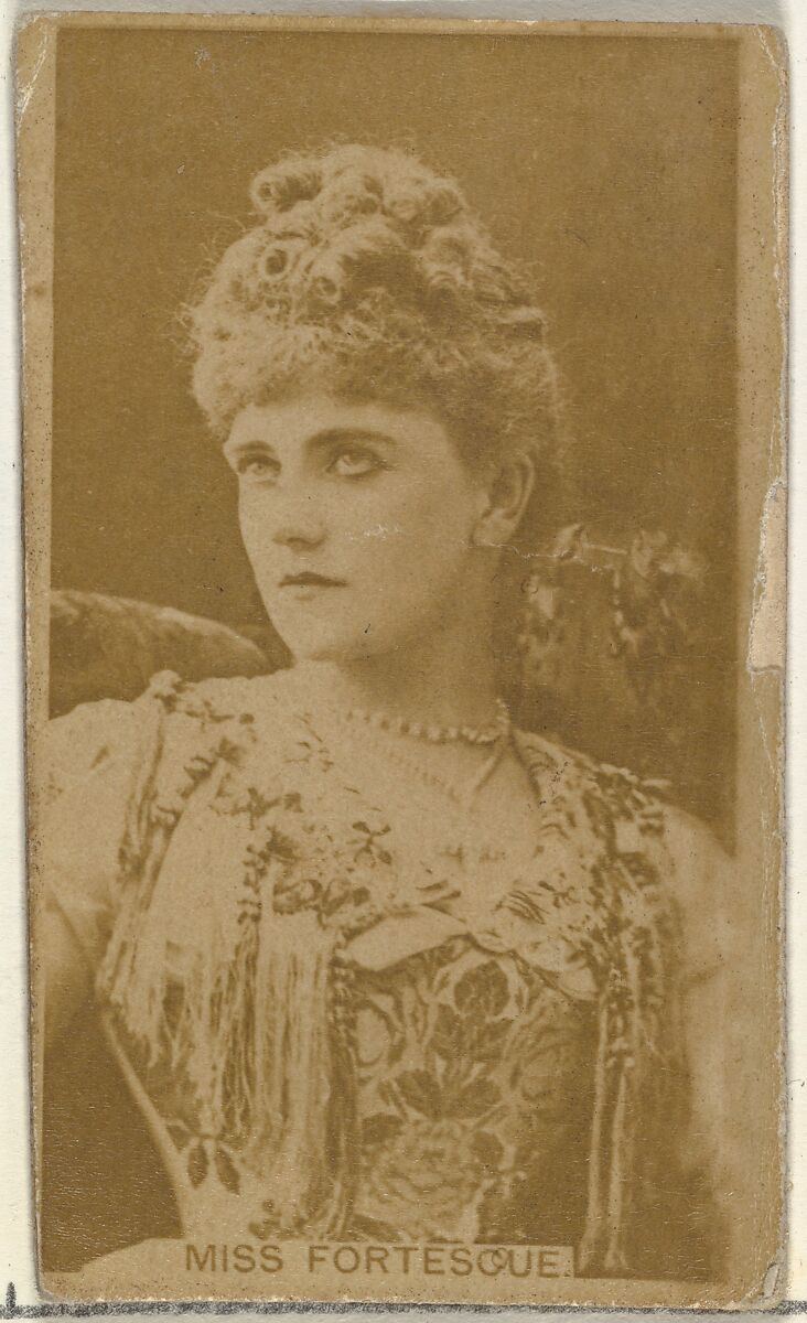 Miss Fortescue, from the Actors and Actresses series (N145-8) issued by Duke Sons & Co. to promote Duke Cigarettes, Issued by W. Duke, Sons &amp; Co. (New York and Durham, N.C.), Albumen photograph 