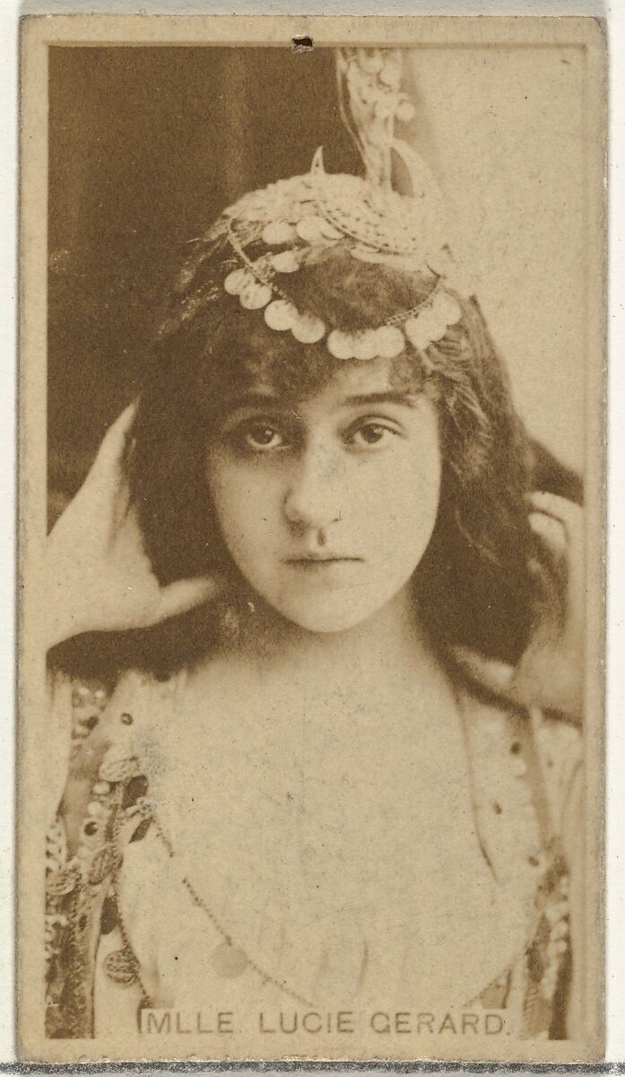 Mlle. Lucie Gerard, from the Actors and Actresses series (N145-8) issued by Duke Sons & Co. to promote Duke Cigarettes, Issued by W. Duke, Sons &amp; Co. (New York and Durham, N.C.), Albumen photograph 