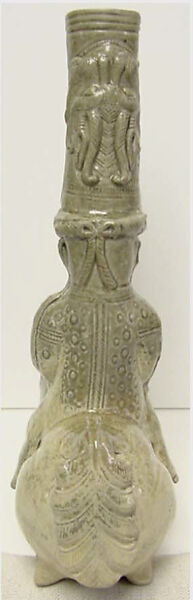 Figure of a Man Astride a Mythical Beast, Stoneware with celadon glaze (Yue ware), China