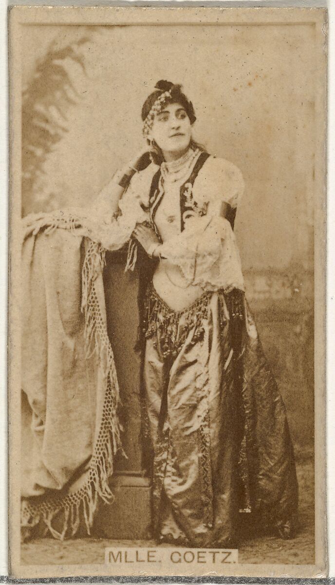 Mlle. Goetz, from the Actors and Actresses series (N145-8) issued by Duke Sons & Co. to promote Duke Cigarettes, Issued by W. Duke, Sons &amp; Co. (New York and Durham, N.C.), Albumen photograph 