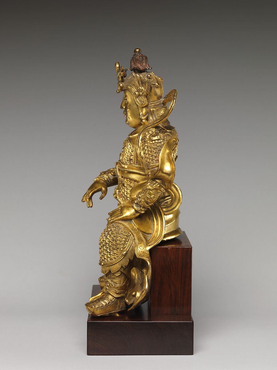 Skanda (Chinese Weituo), Gilt brass; lost-wax cast, China