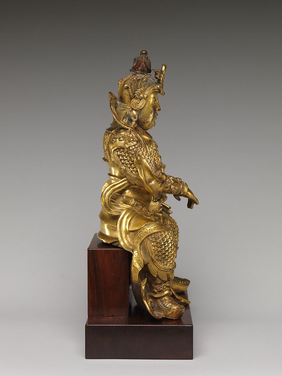 Skanda (Chinese Weituo), Gilt brass; lost-wax cast, China