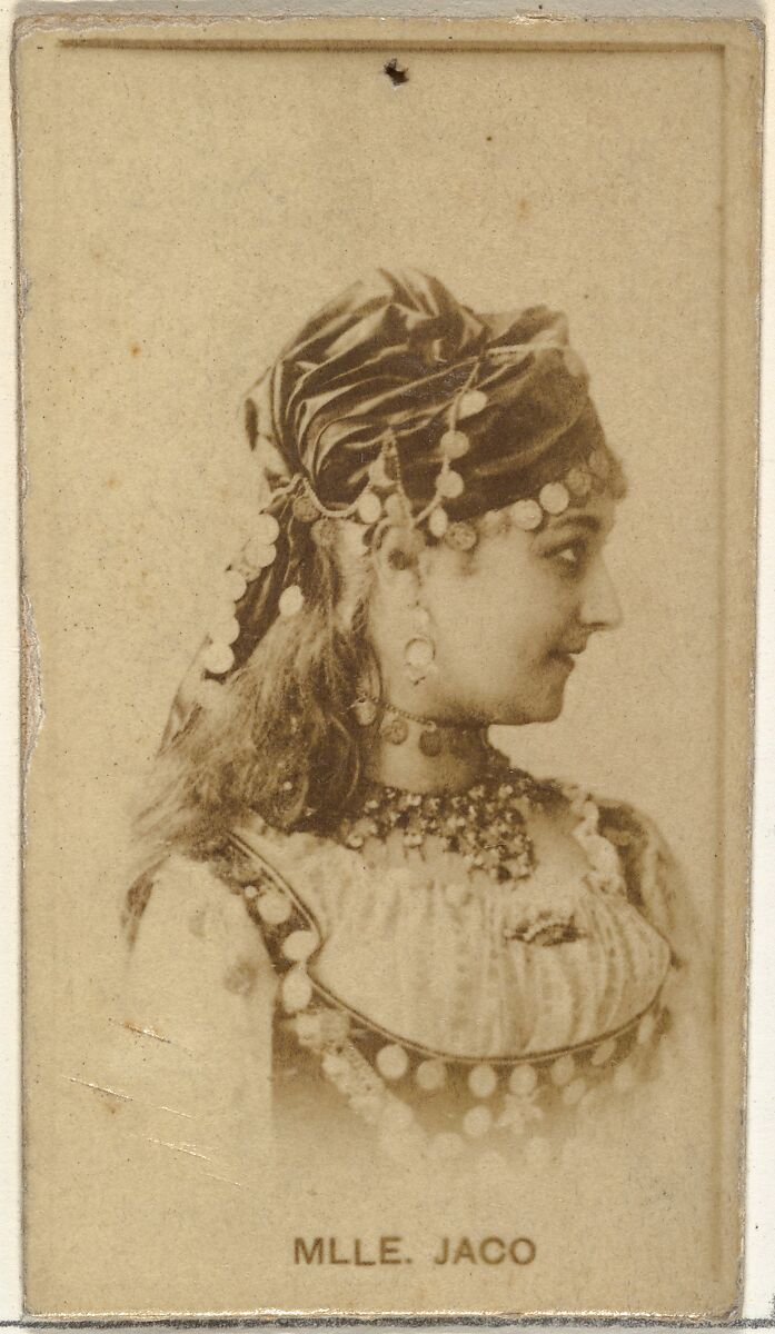 Mlle. Jaco, from the Actors and Actresses series (N145-8) issued by Duke Sons & Co. to promote Duke Cigarettes, Issued by W. Duke, Sons &amp; Co. (New York and Durham, N.C.), Albumen photograph 