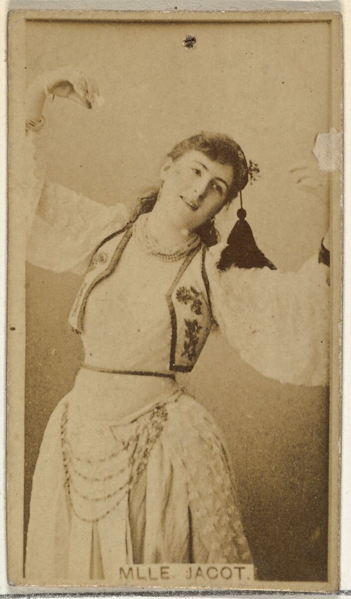 Mlle. Jacot, from the Actors and Actresses series (N145-8) issued by Duke Sons & Co. to promote Duke Cigarettes, Issued by W. Duke, Sons &amp; Co. (New York and Durham, N.C.), Albumen photograph 