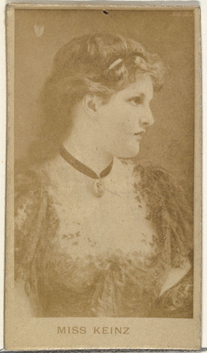 Miss Keinz, from the Actors and Actresses series (N145-8) issued by Duke Sons & Co. to promote Duke Cigarettes, Issued by W. Duke, Sons &amp; Co. (New York and Durham, N.C.), Albumen photograph 