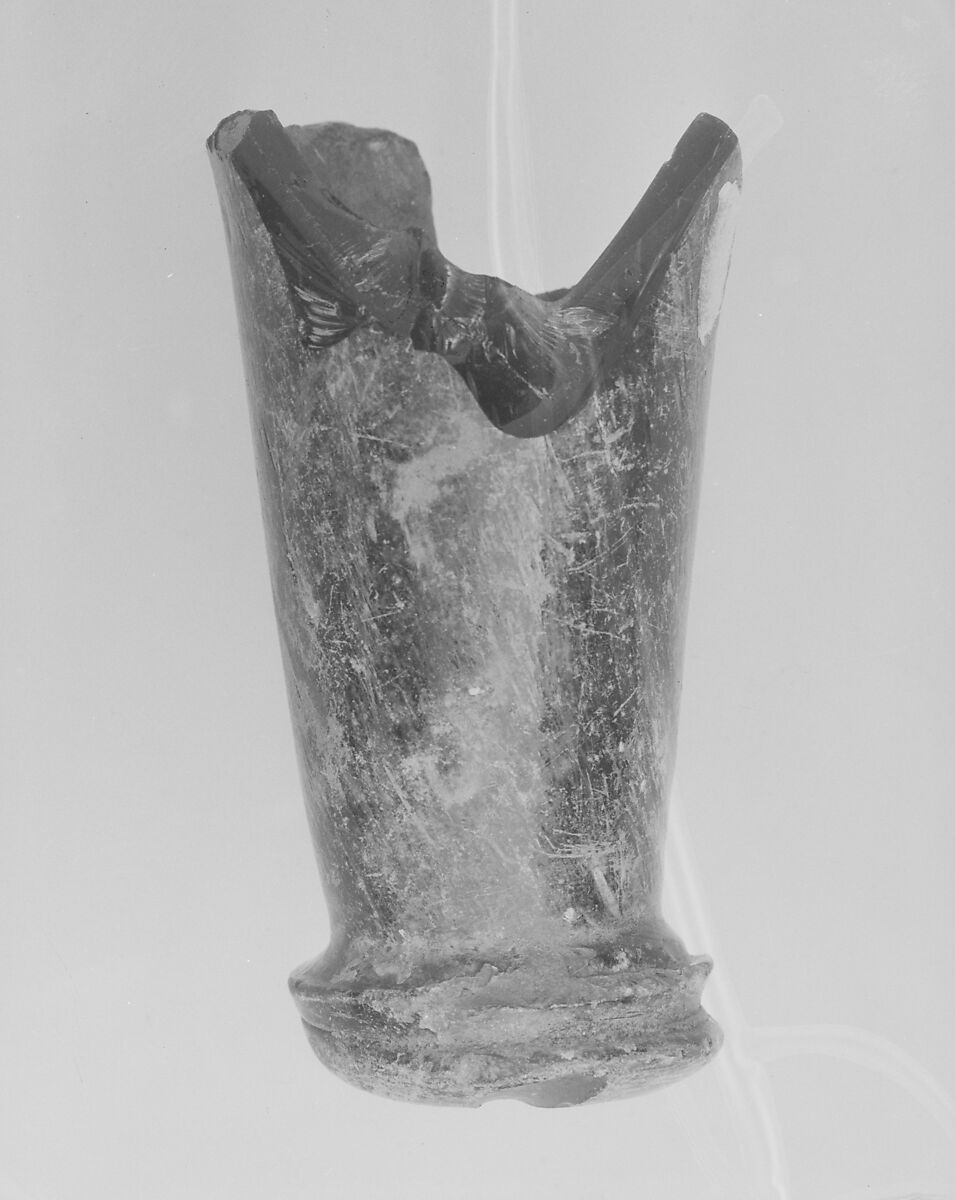 Fragment of a Bottle, Free-blown non-lead glass, American 