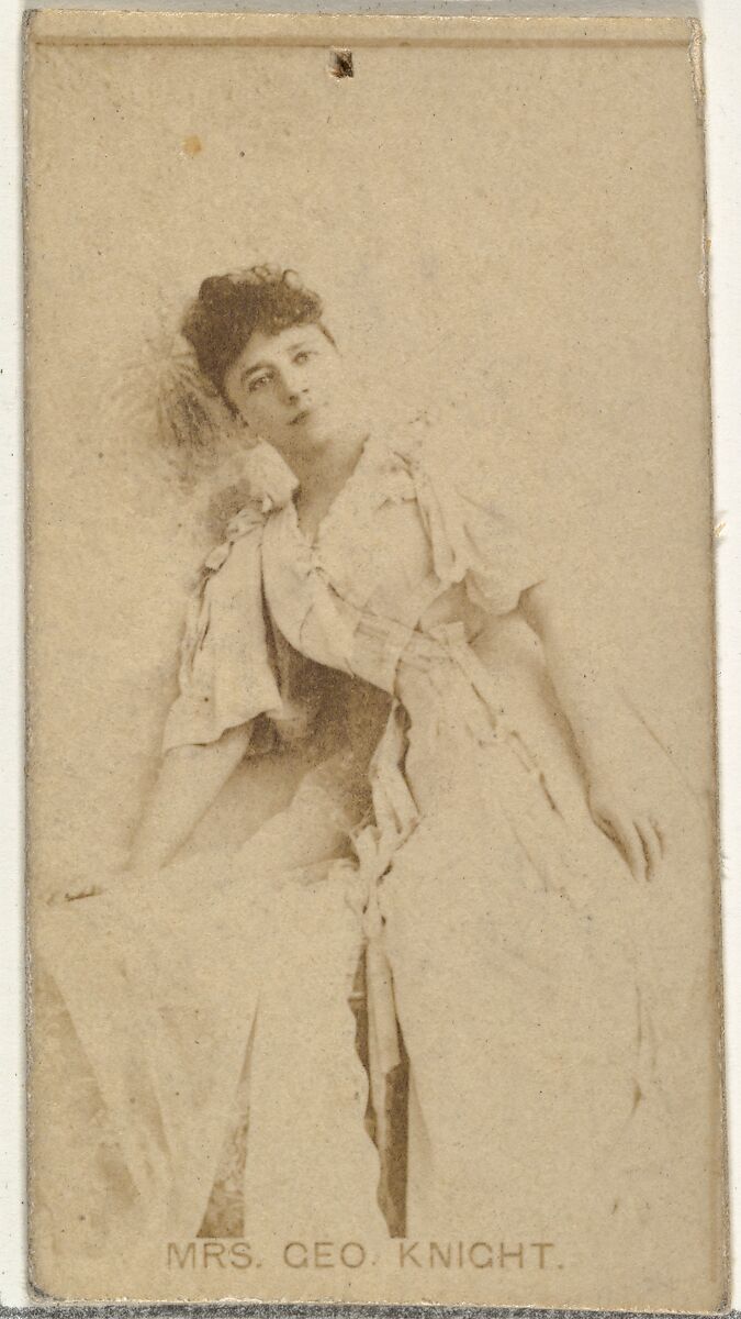 Mrs. George Knight, from the Actors and Actresses series (N145-8) issued by Duke Sons & Co. to promote Duke Cigarettes, Issued by W. Duke, Sons &amp; Co. (New York and Durham, N.C.), Albumen photograph 