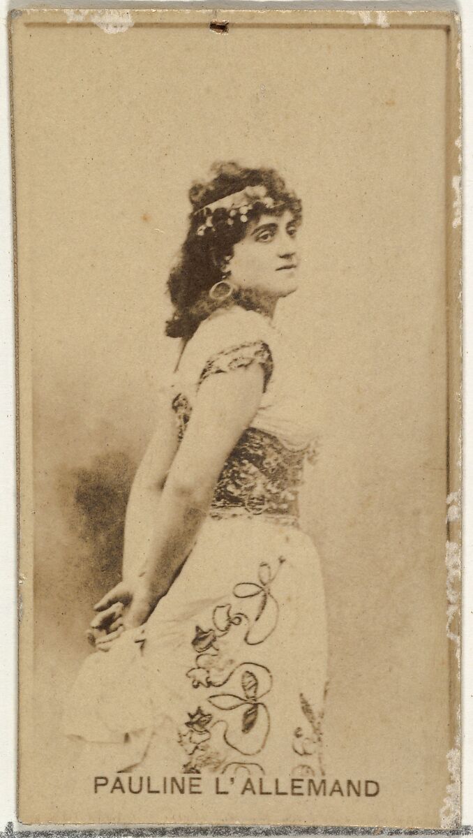 Pauline L'Allemand, from the Actors and Actresses series (N145-8) issued by Duke Sons & Co. to promote Duke Cigarettes, Issued by W. Duke, Sons &amp; Co. (New York and Durham, N.C.), Albumen photograph 