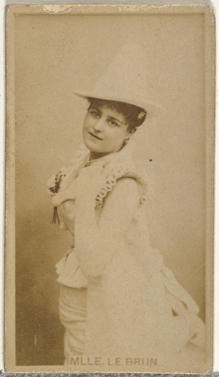Mlle. Le Brun, from the Actors and Actresses series (N145-8) issued by Duke Sons & Co. to promote Duke Cigarettes, Issued by W. Duke, Sons &amp; Co. (New York and Durham, N.C.), Albumen photograph 