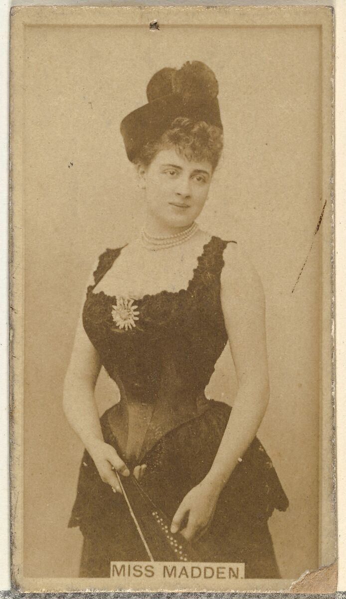 Miss Madden, from the Actors and Actresses series (N145-8) issued by Duke Sons & Co. to promote Duke Cigarettes, Issued by W. Duke, Sons &amp; Co. (New York and Durham, N.C.), Albumen photograph 