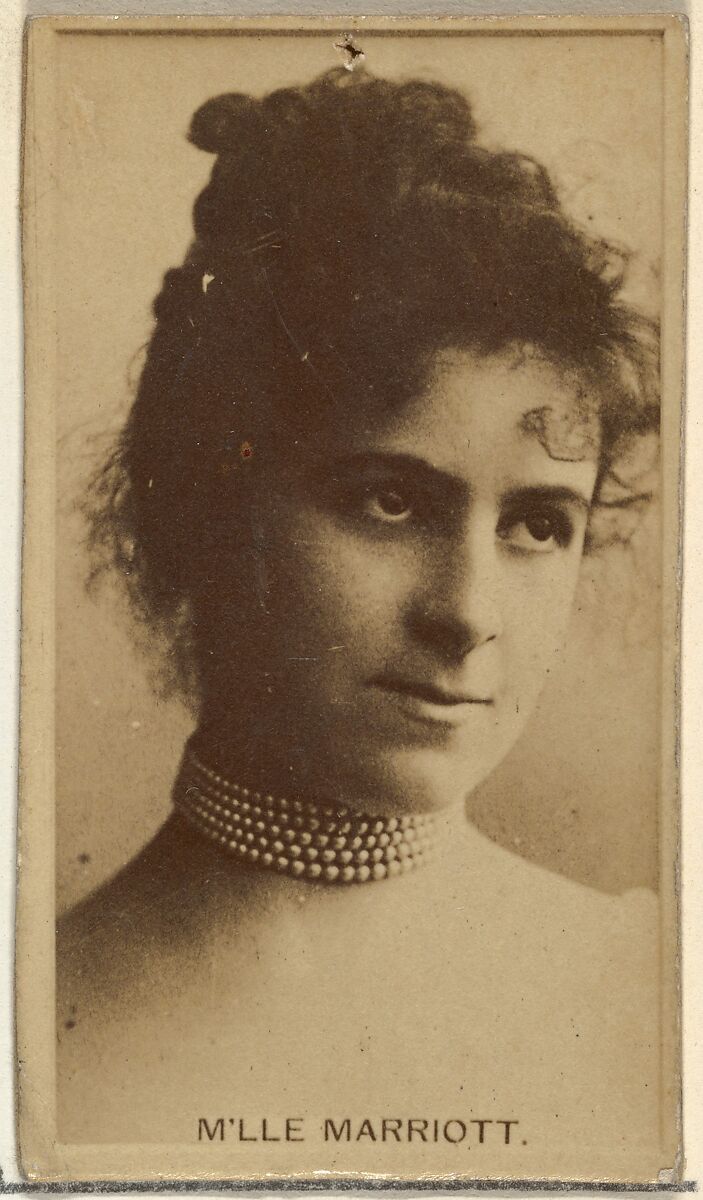 M'lle Marriott, from the Actors and Actresses series (N145-8) issued by Duke Sons & Co. to promote Duke Cigarettes, Issued by W. Duke, Sons &amp; Co. (New York and Durham, N.C.), Albumen photograph 