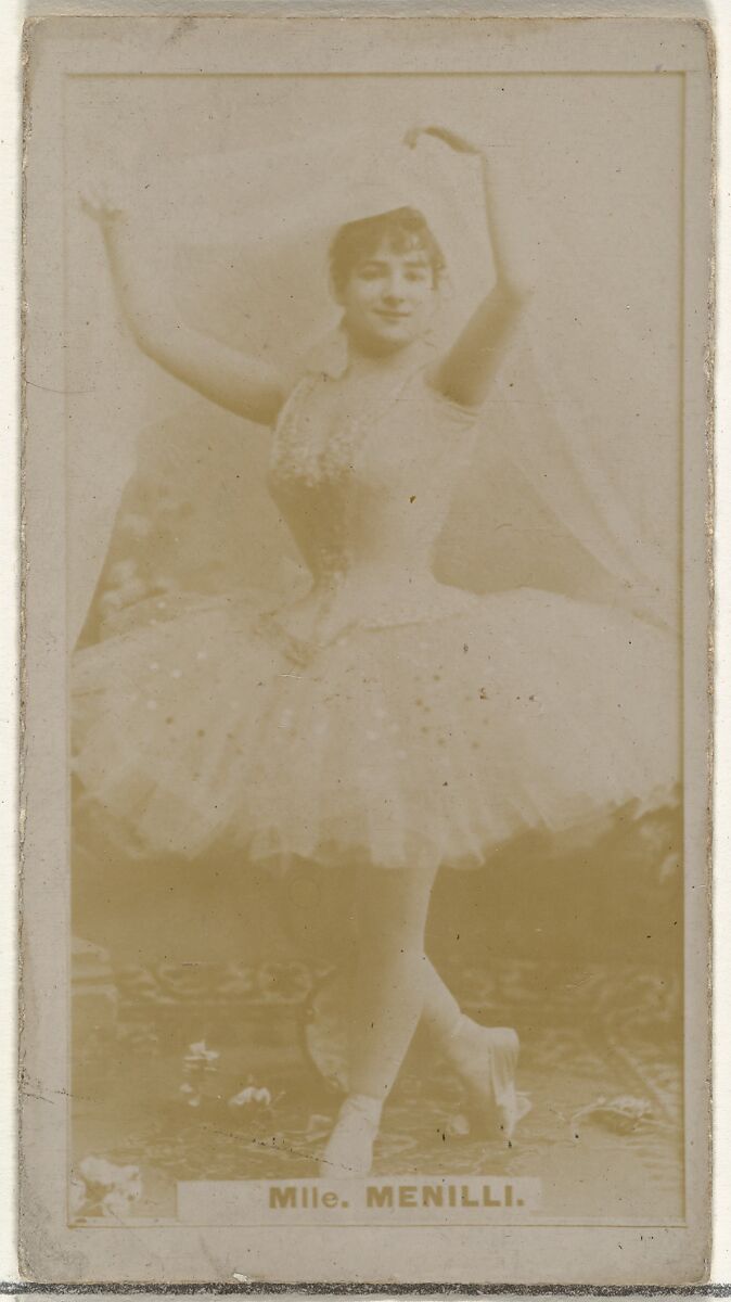 Mlle. Menilli, from the Actors and Actresses series (N145-8) issued by Duke Sons & Co. to promote Duke Cigarettes, Issued by W. Duke, Sons &amp; Co. (New York and Durham, N.C.), Albumen photograph 