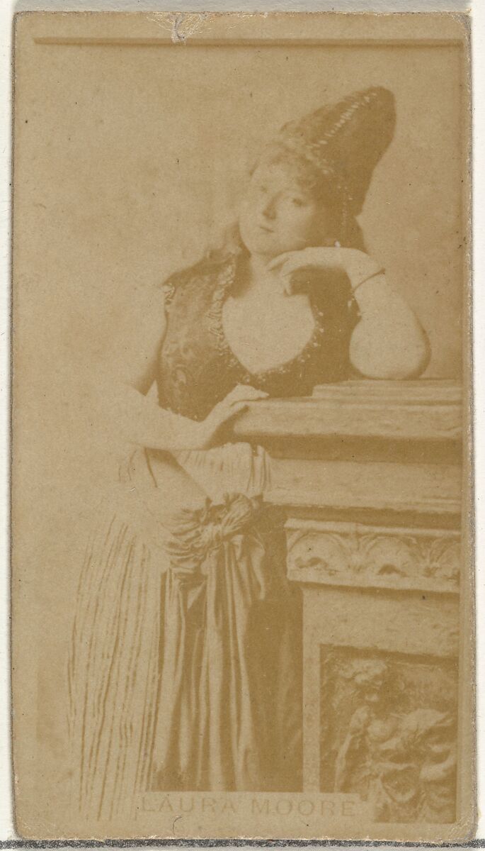 Laura Moore, from the Actors and Actresses series (N145-8) issued by Duke Sons & Co. to promote Duke Cigarettes, Issued by W. Duke, Sons &amp; Co. (New York and Durham, N.C.), Albumen photograph 