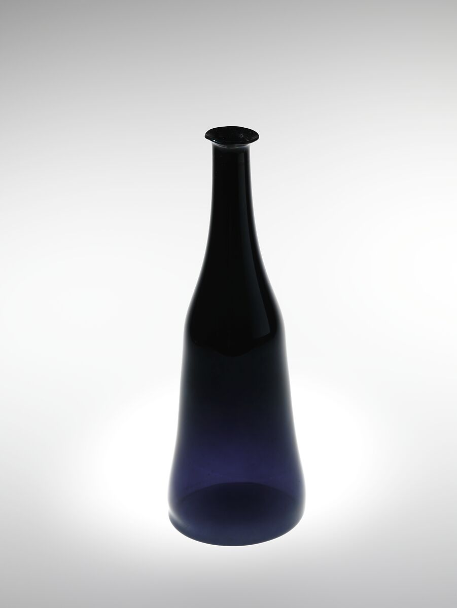 Wine Bottle, Glass in deep blue, Japan 