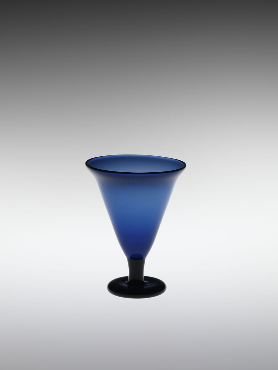 Small Wine Cup, Glass in deep blue, Japan 