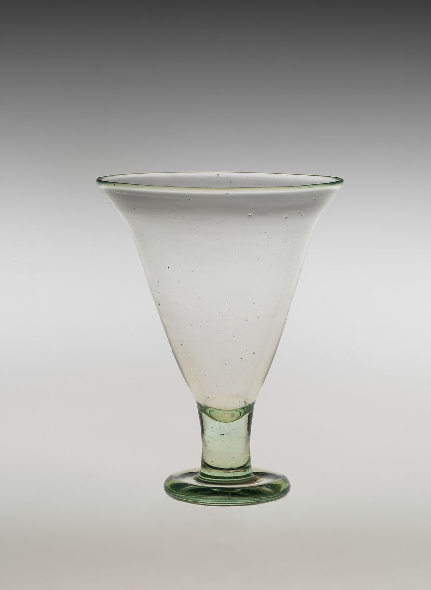 Stemmed Glass Cup for Sake, Translucent glass, Japan