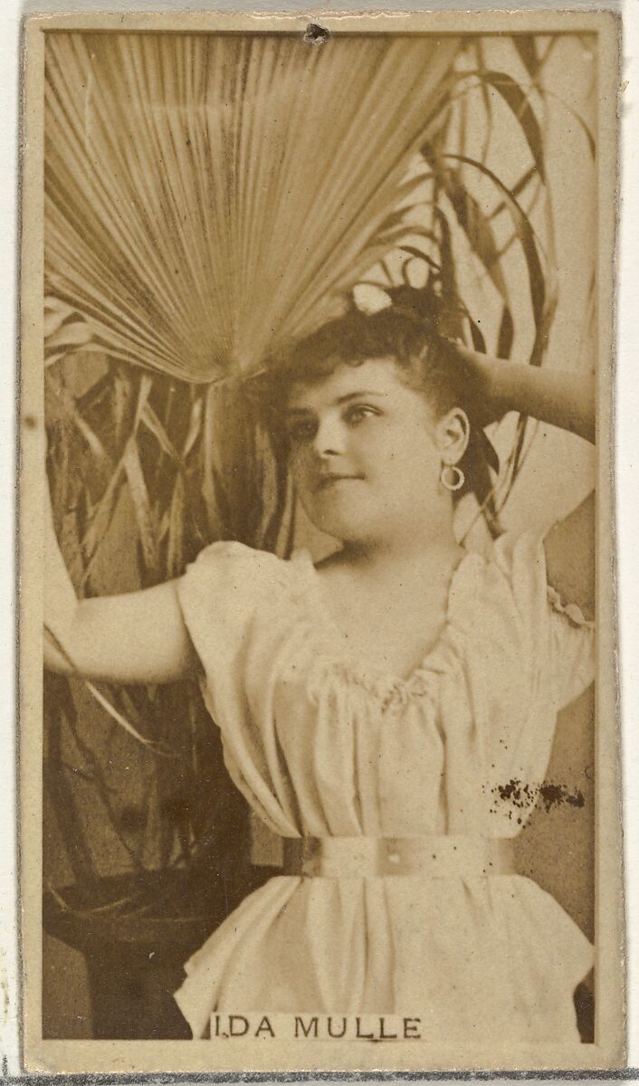 Ida Mulle, from the Actors and Actresses series (N145-8) issued by Duke Sons & Co. to promote Duke Cigarettes, Issued by W. Duke, Sons &amp; Co. (New York and Durham, N.C.), Albumen photograph 