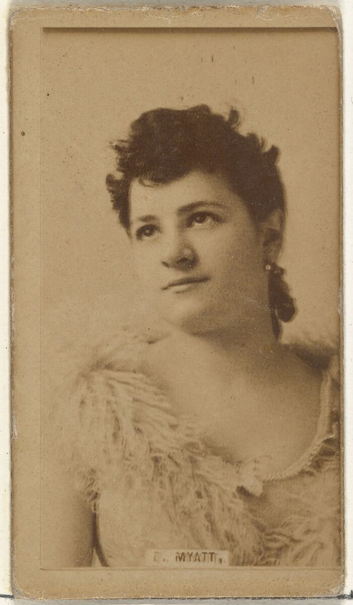 E. Myatt, from the Actors and Actresses series (N145-8) issued by Duke Sons & Co. to promote Duke Cigarettes, Issued by W. Duke, Sons &amp; Co. (New York and Durham, N.C.), Albumen photograph 