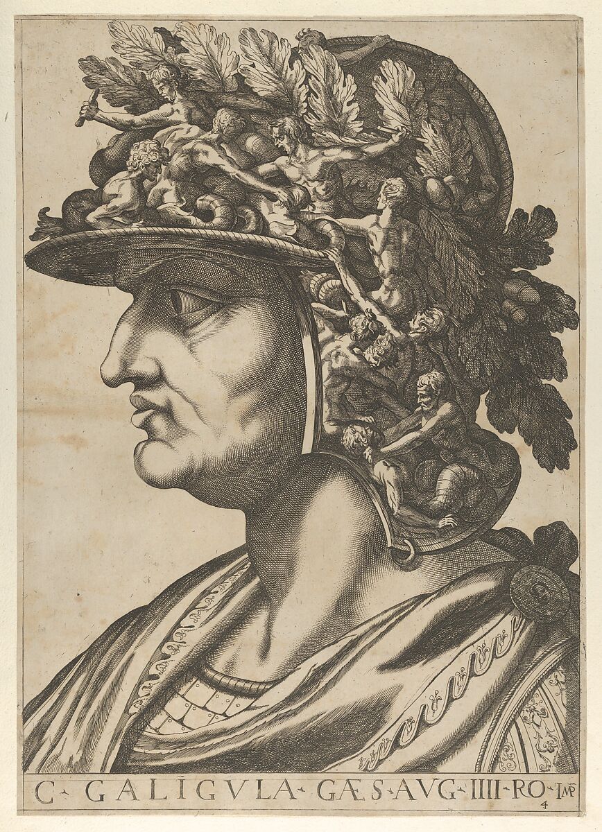 Plate 4: Caius in profile facing left, from "The Twelve Caesars", Anonymous, Etching and engraving 