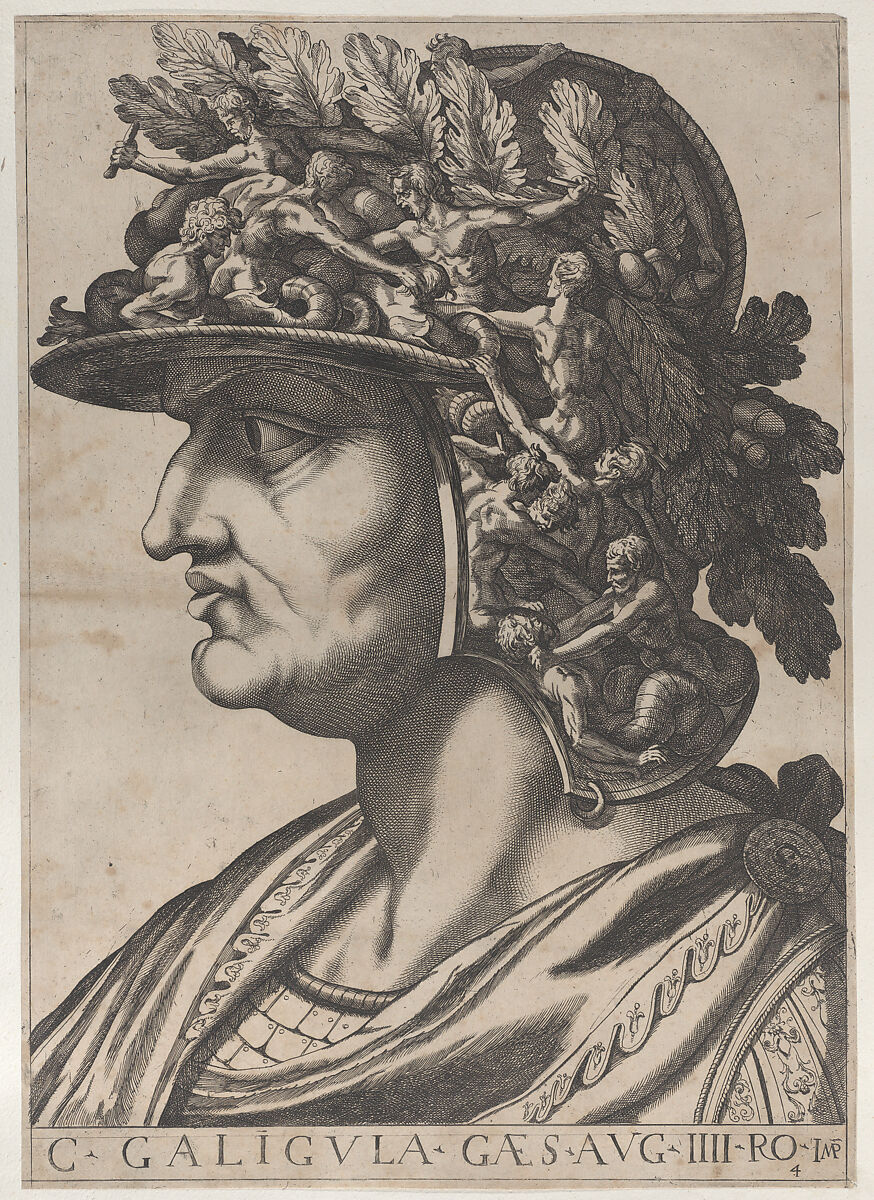 Plate 4: Caius in profile facing left, from "The Twelve Caesars", Anonymous, Etching and engraving