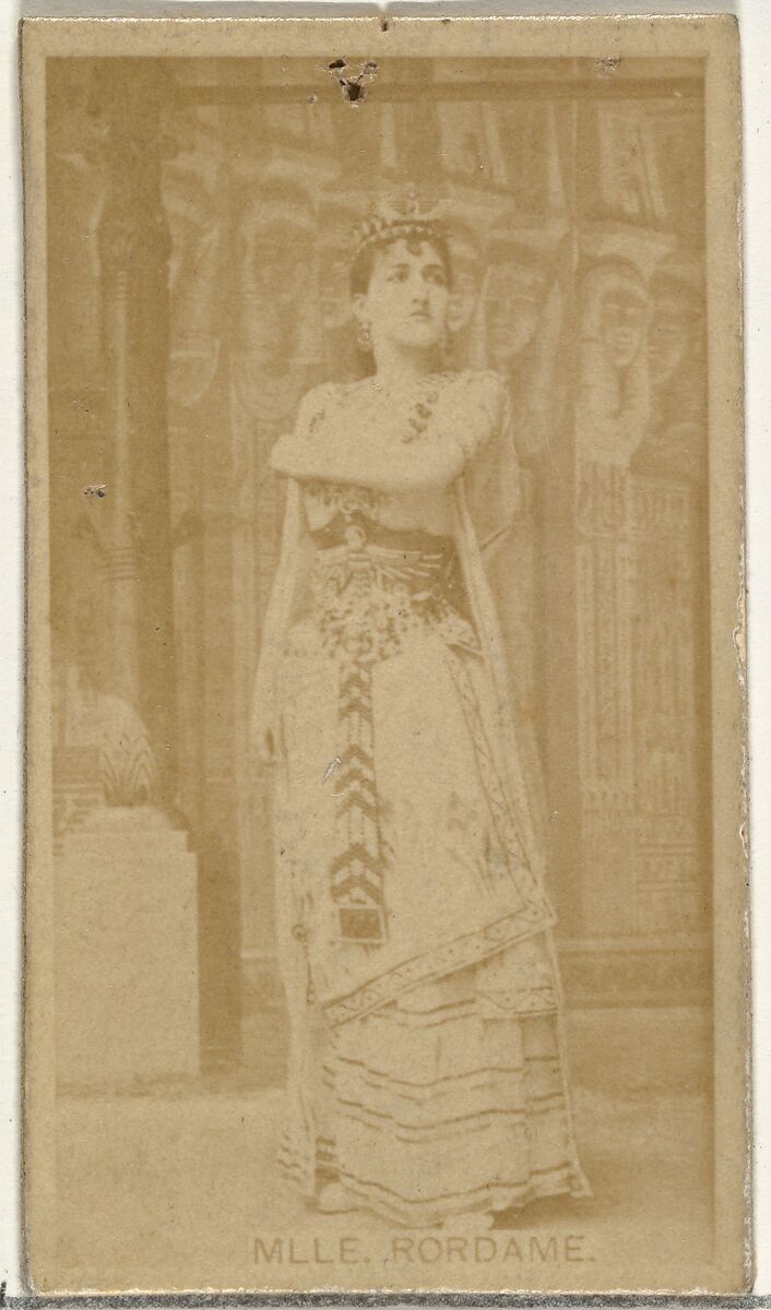 Mlle. Rordame, from the Actors and Actresses series (N145-8) issued by Duke Sons & Co. to promote Duke Cigarettes, Issued by W. Duke, Sons &amp; Co. (New York and Durham, N.C.), Albumen photograph 