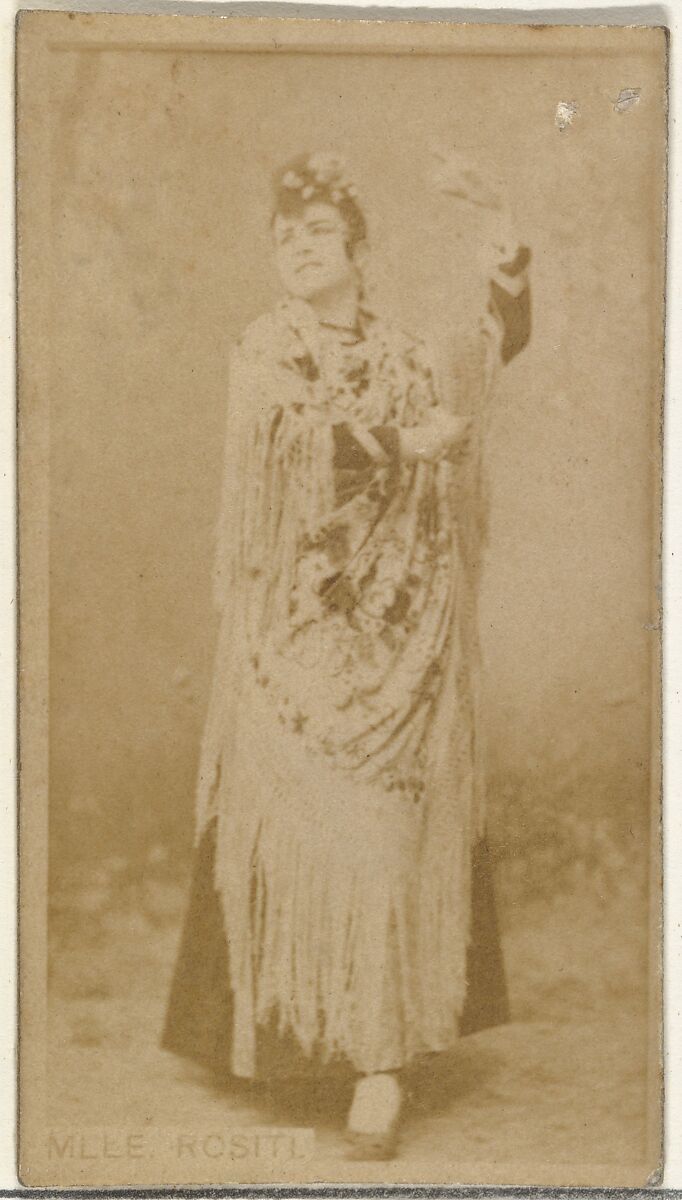 Mlle. Rositi, from the Actors and Actresses series (N145-8) issued by Duke Sons & Co. to promote Duke Cigarettes, Issued by W. Duke, Sons &amp; Co. (New York and Durham, N.C.), Albumen photograph 
