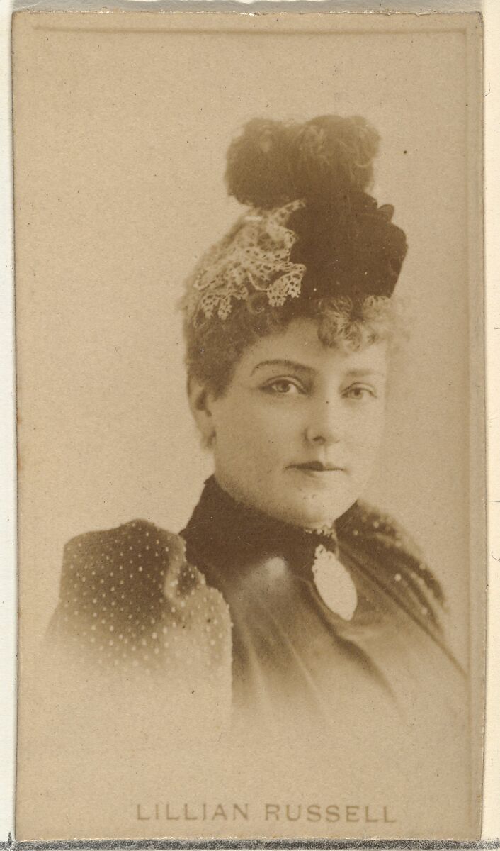 Lillian Russell, from the Actors and Actresses series (N145-8) issued by Duke Sons & Co. to promote Duke Cigarettes, Issued by W. Duke, Sons &amp; Co. (New York and Durham, N.C.), Albumen photograph 