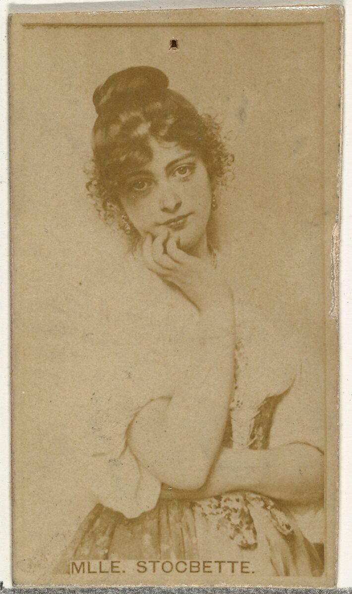 Mlle. Stocbette, from the Actors and Actresses series (N145-8) issued by Duke Sons & Co. to promote Duke Cigarettes, Issued by W. Duke, Sons &amp; Co. (New York and Durham, N.C.), Albumen photograph 