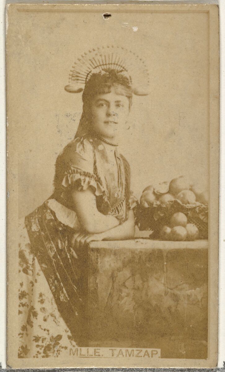 Mlle. Tamzap, from the Actors and Actresses series (N145-8) issued by Duke Sons & Co. to promote Duke Cigarettes, Issued by W. Duke, Sons &amp; Co. (New York and Durham, N.C.), Albumen photograph 