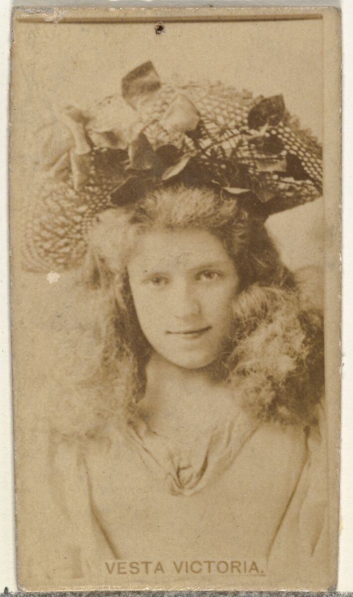 Vesta Victoria, from the Actors and Actresses series (N145-8) issued by Duke Sons & Co. to promote Duke Cigarettes, Issued by W. Duke, Sons &amp; Co. (New York and Durham, N.C.), Albumen photograph 